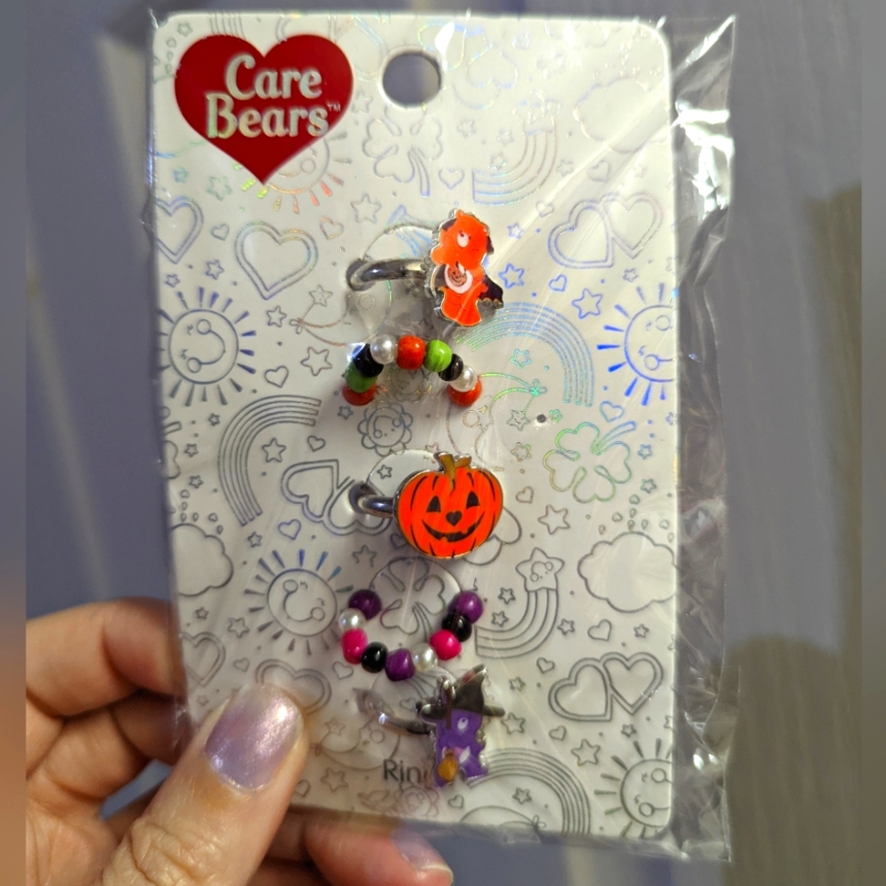 Care Bears Ring Set of Five Hot Topic Exclusive Halloween Theme New!